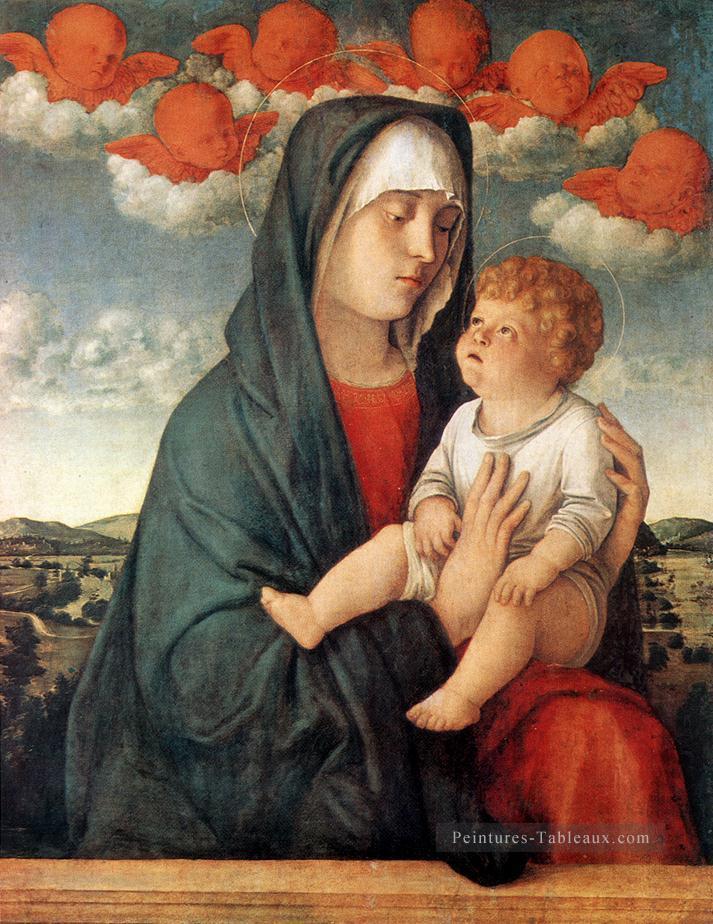 Madone des anges rouges Renaissance Giovanni Bellini Peintures à l'huile